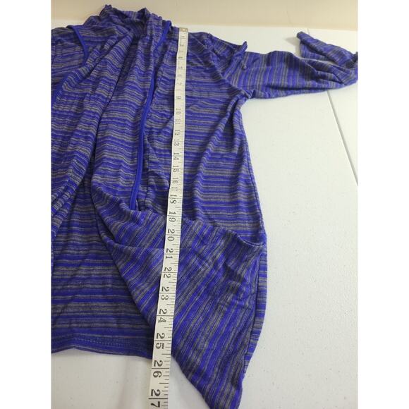 41 Hawthorn Blue Striped Open Front Knit Cardigan Sweater Women's Size Large - Picture 5 of 11